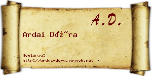 Ardai Dóra névjegykártya